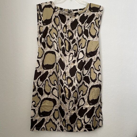Vertigo Paris NWT Women Dress Size L Animal‎ Print Shirt Chic Minimalism Basic - Picture 1 of 14